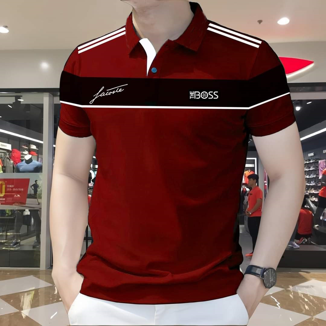 Super Premium PK Cotton Polo Shirt For Men's [Boss Maroon]