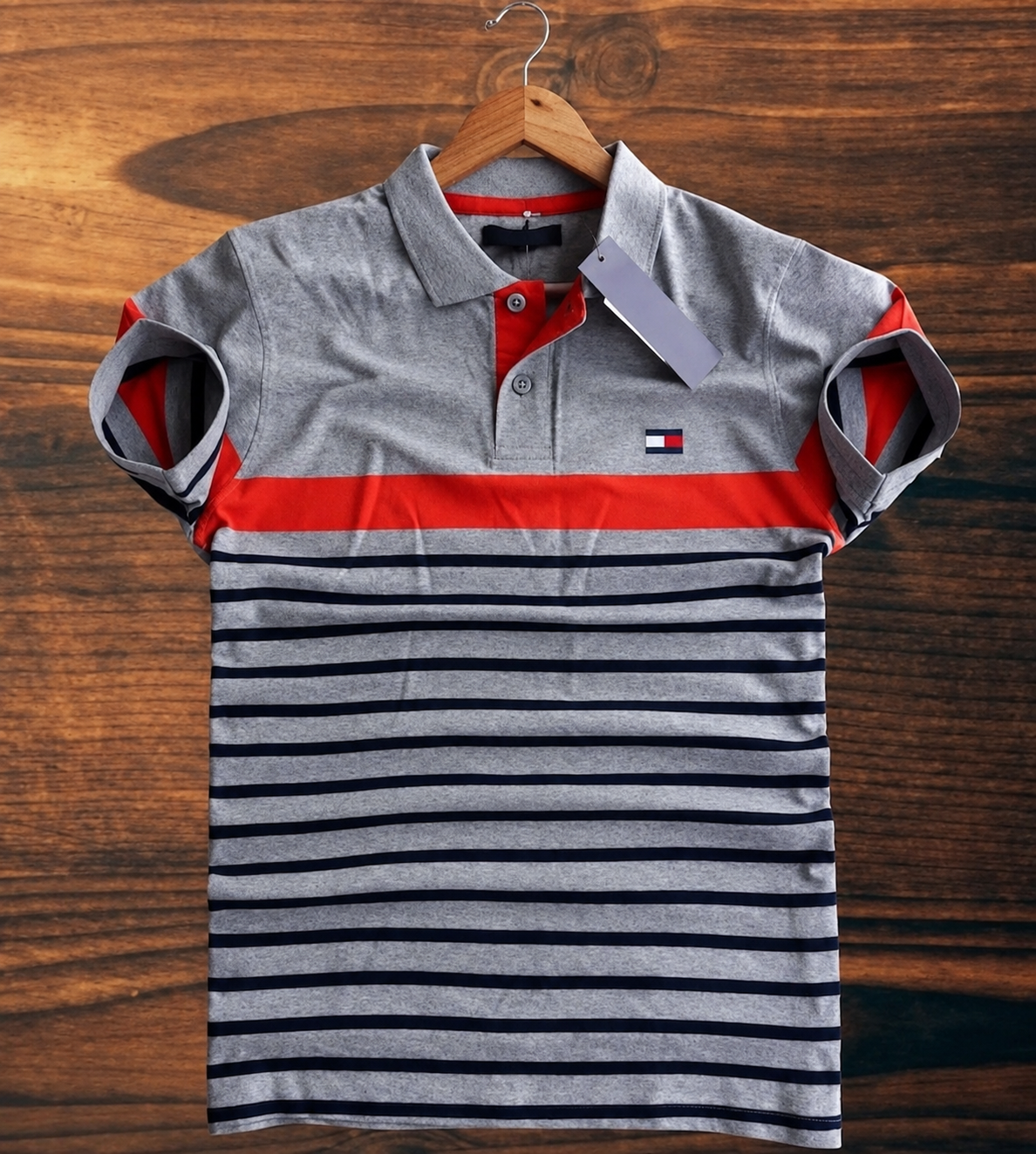 Super Premium PK Cotton Polo Shirt For Men's [ Tommy Step Ash ]